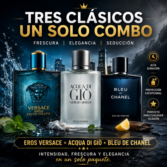 2 Combo de Lujo Hombre 3 Perfumes