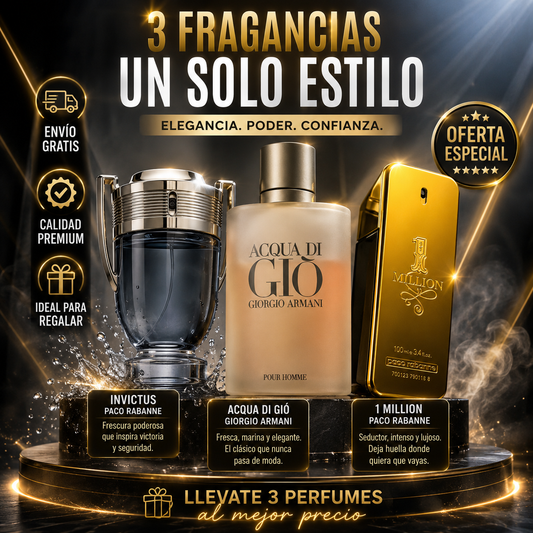9 Combo Premium Caballero 3 Perfumes