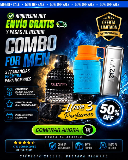 4 Combo 3 perfumes Premium Hombres