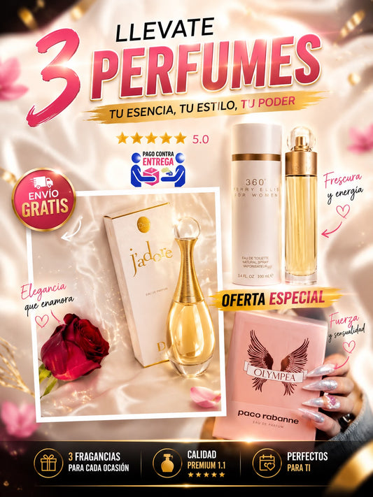 7 Combo Premium Dama 3 Perfumes